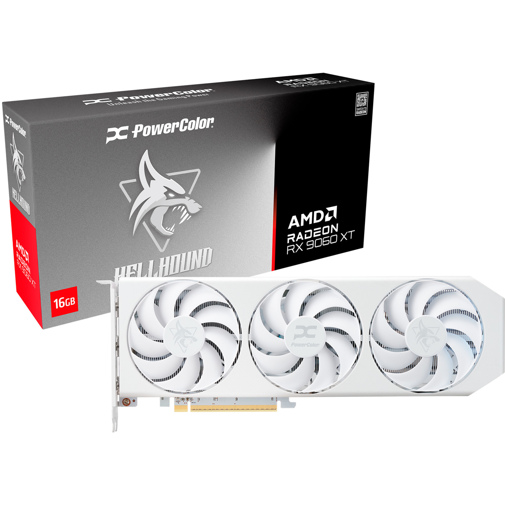 PowerColor Radeon RX 9060 XT Hellhound Spectral White 16G