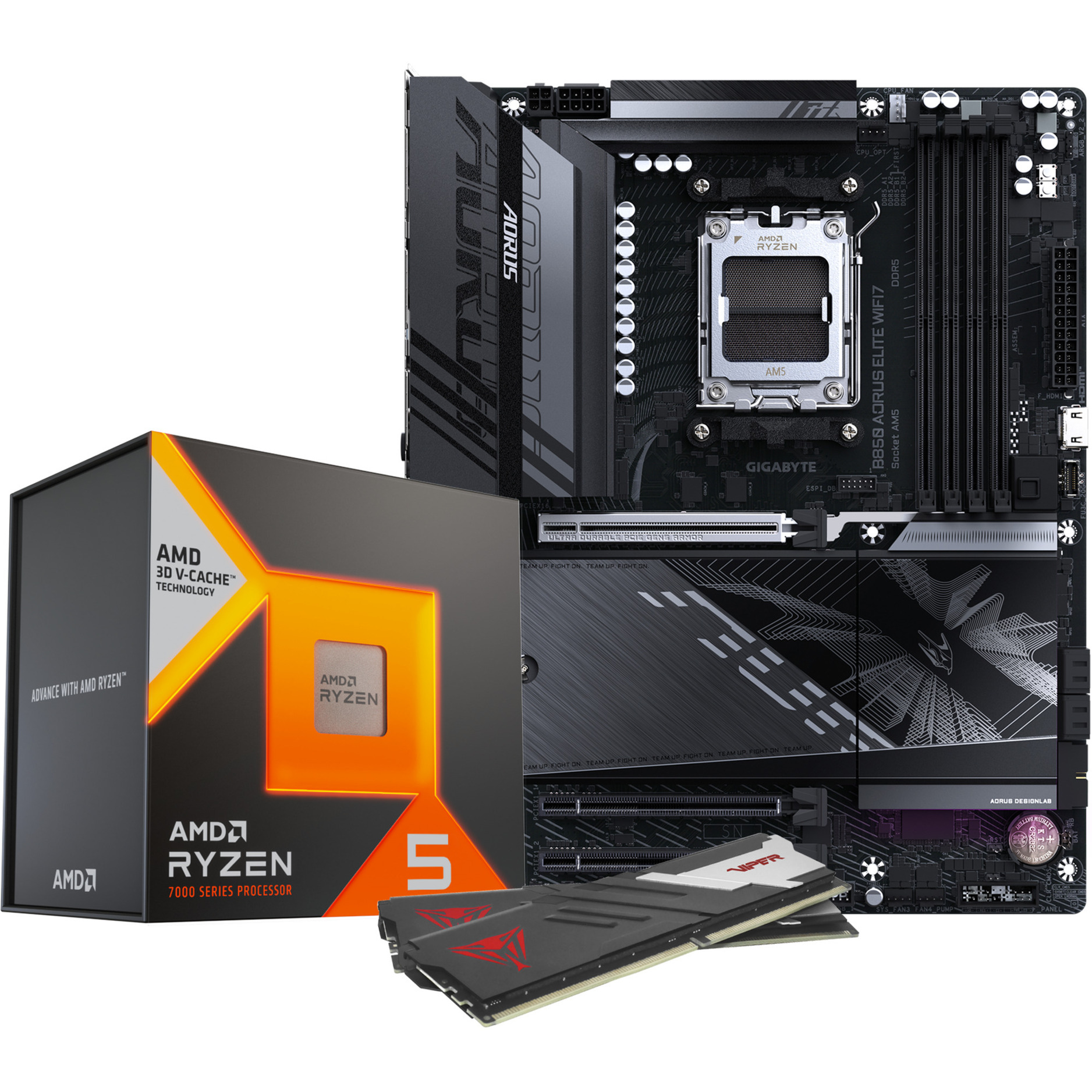 ALTERNATE AMD Upgrade Ryzen™ 5 7500X3D + B850 AORUS ELITE WiFi7 + 32GB 6000-30
