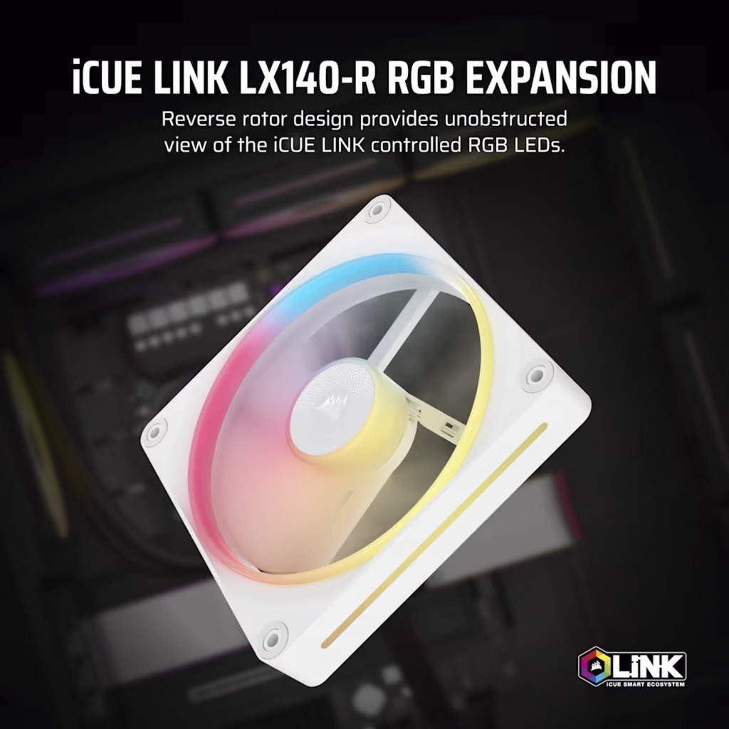 Corsair iCUE LINK LX140-R RGB PWM Reverse – Image 4