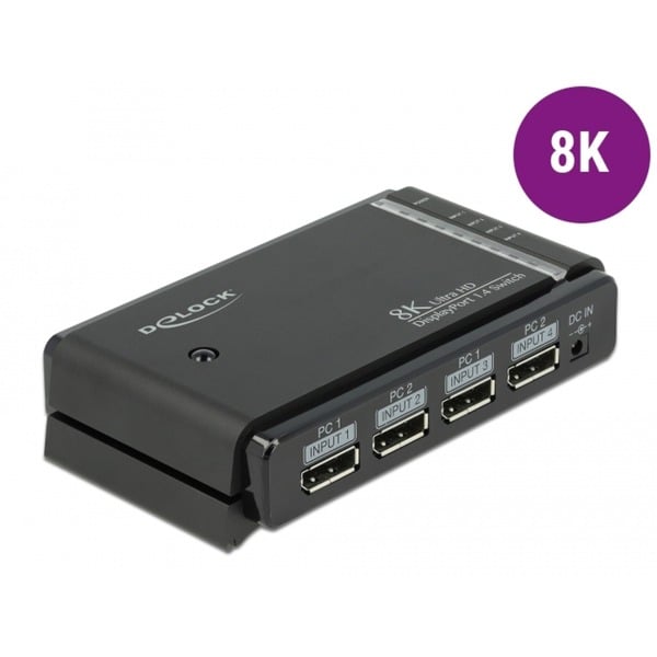 DeLOCK DisplayPort 1.4 Switch 2 x 2 DisplayPort in zu 1 x 2 DisplayPort out 8K – Image 2