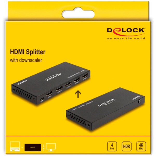 DeLOCK Répartiteur HDMI 1 x HDMI entrée vers 4 x HDMI sortie 4K 60 Hz – Image 4