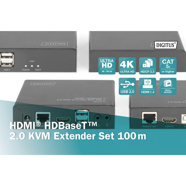 Digitus 4K HDBaseT 2.0 HDMI KVM Extender Set – Image 4