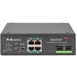 Digitus Commutateur industriel Gigabit PoE+ 4 ports avec 2 ports de liaison montante SFP