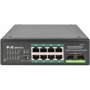 Digitus Commutateur industriel Gigabit PoE+ 8 ports avec 2 ports de liaison montante SFP