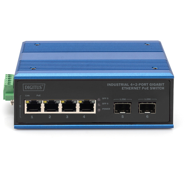 Digitus Commutateur Gigabit Ethernet PoE industriel 4+2 ports – Image 2