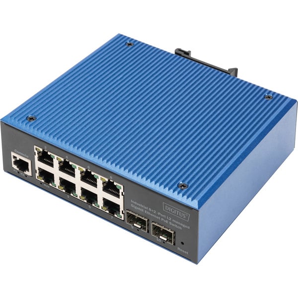 Digitus Commutateur Gigabit Ethernet PoE industriel géré L2 8+2 ports