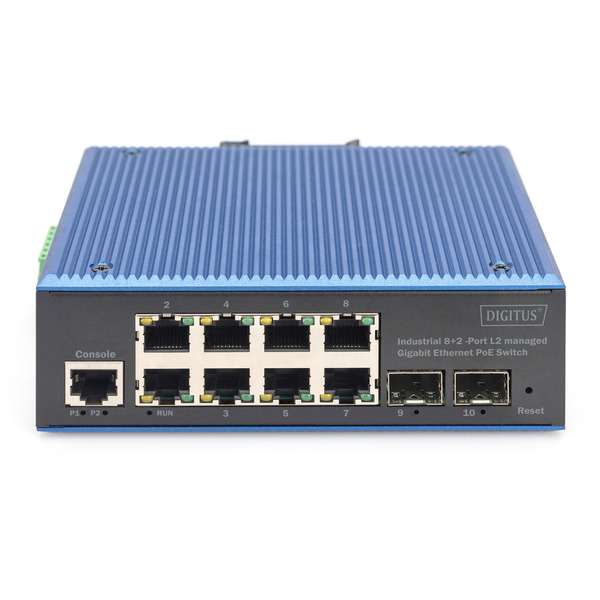 Digitus Commutateur Gigabit Ethernet PoE industriel géré L2 8+2 ports – Image 2