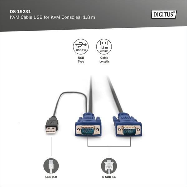 Digitus KVM-Kit cables USB DS-19231 – Image 3
