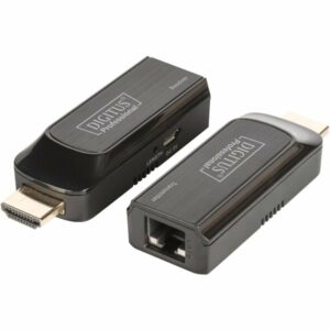 Digitus DS-55203 extension audio/video Émetteur et récepteur réseau Noir
