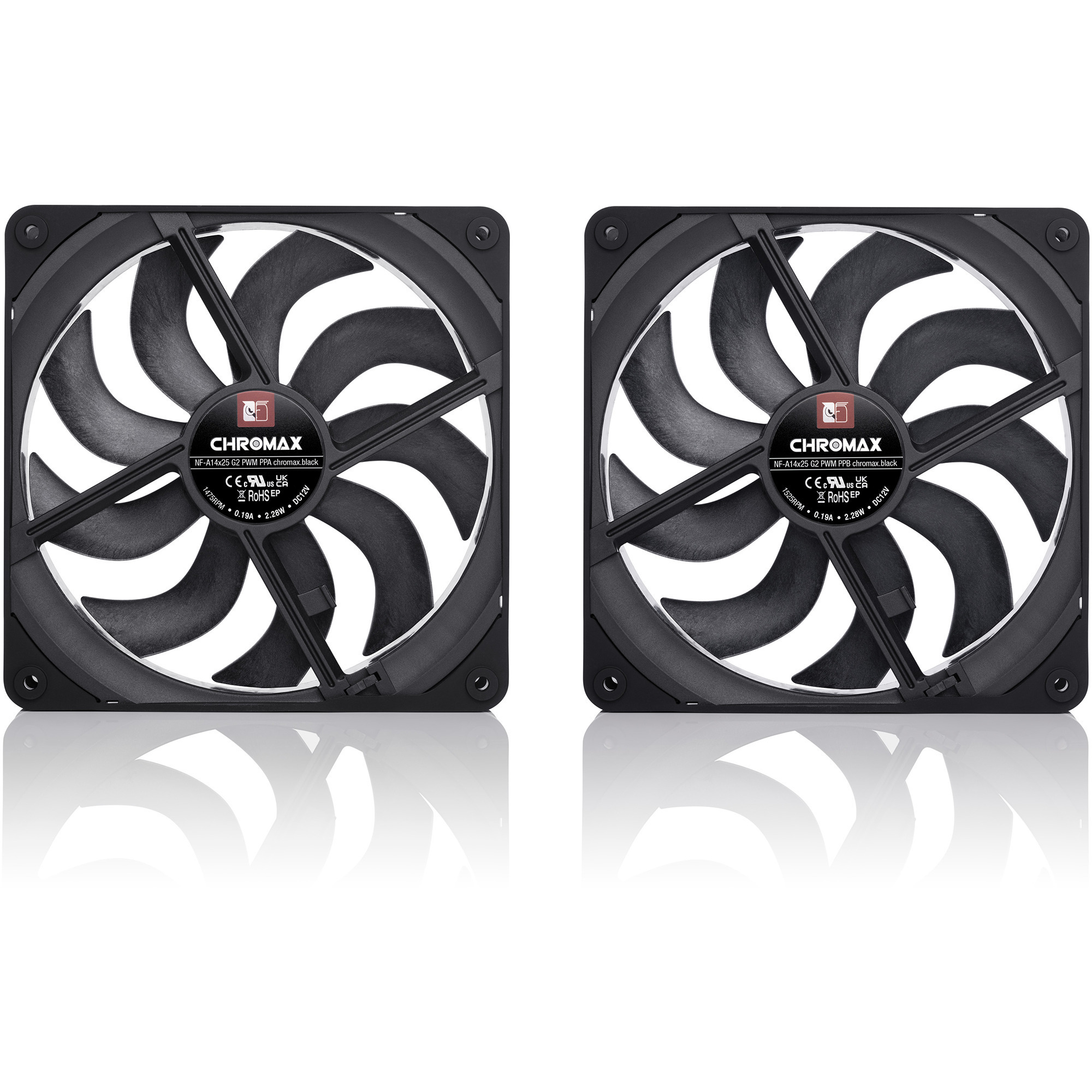 Noctua NF-A14x25 G2 PWM Sx2-PP chromax.black – Image 2