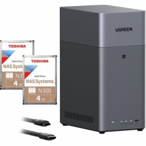 UGREEN DH2300 Bundle avec 2x Toshiba N300 4 TB (MN10ADA400ES)