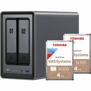 UGREEN DXP2800 Bundle avec 2x Toshiba N300 4 TB (MN10ADA400ES)