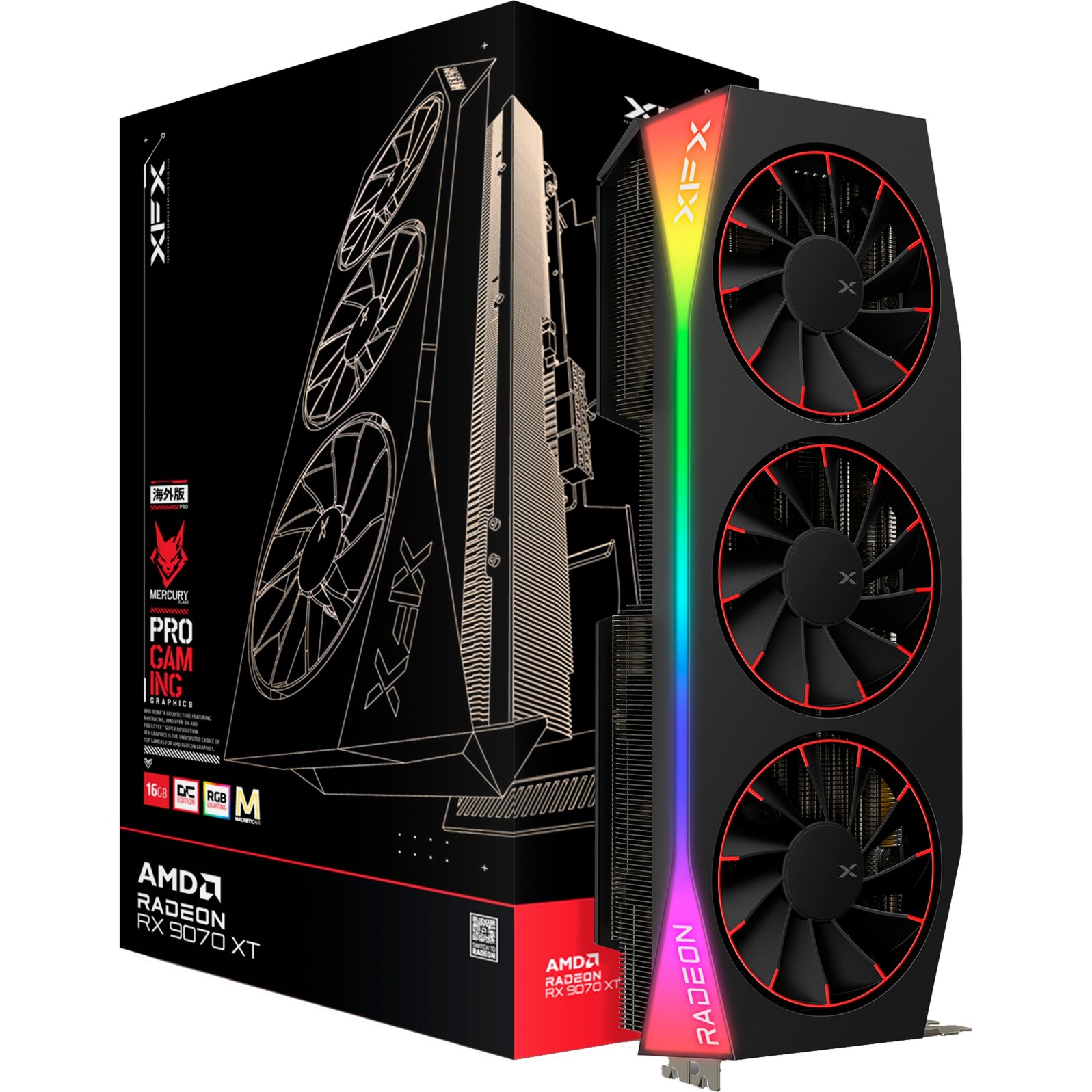 XFX Radeon RX 9070 XT OC Mercury RGB Magnetic Air