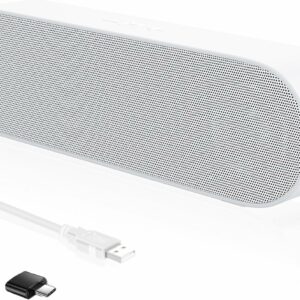 Barre de son Usb pour ordinateur Swrose Zetiy Blanc Plug & Play Stéréo 2.0 Clipser sur écran 10