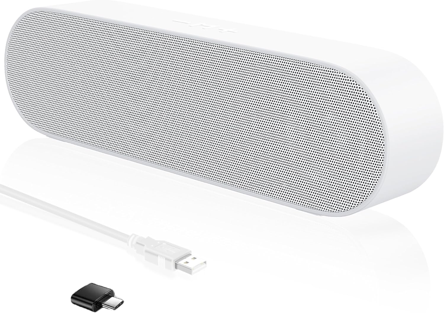 Barre de son Usb pour ordinateur Swrose Zetiy Blanc Plug & Play Stéréo 2.0 Clipser sur écran 10