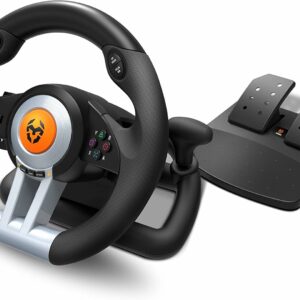 HS-GT001 - Volant de course gaming avec pédales - angle de braquage 180° - retour de force - levier