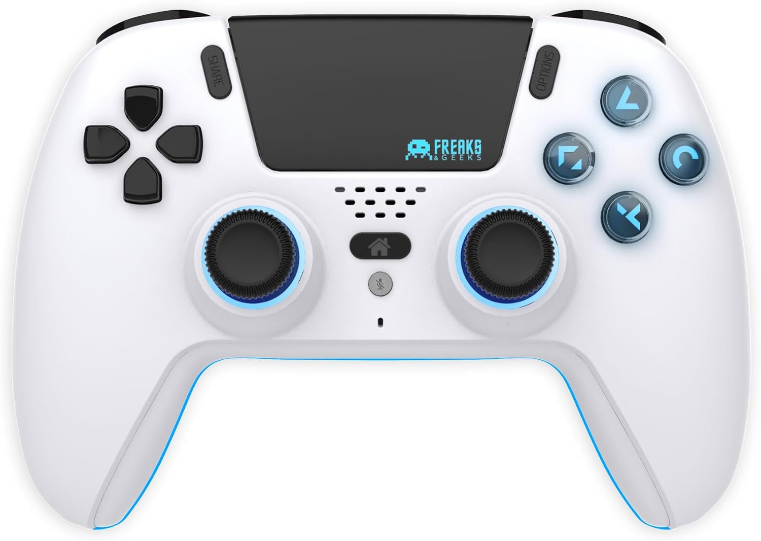 Manette Bleutooth pour PS5 LED - blanche - Freaks and Geeks