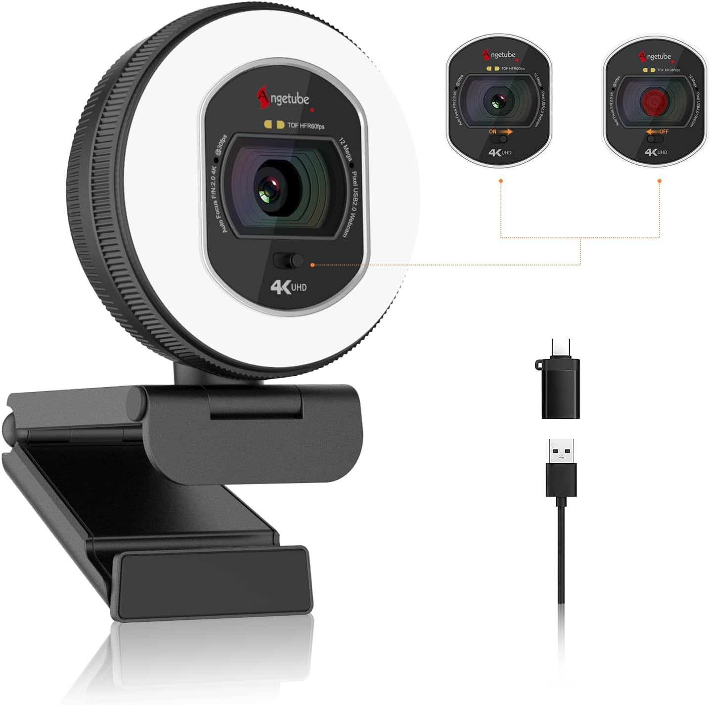 Novodio Smartcam Desktop 2K Webcam USB QHD avec double microphone