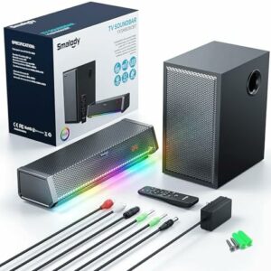 Vendos85 - Mini barre de son portable stéréo filaire 6W Noir