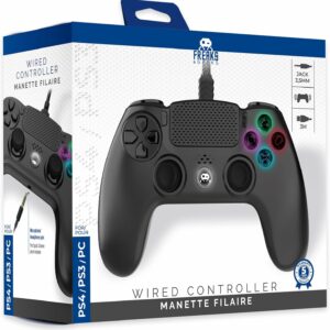 under control Manette ps4 filaire noire avec câble 3m avec prise jack 140147